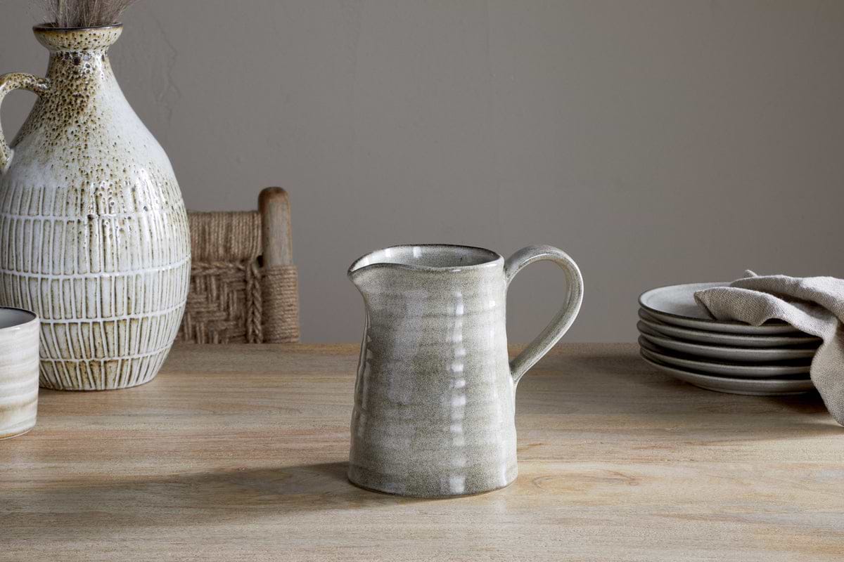 Valinha Earthenware Jug - Grey - Small-SERVEWARE-Nkuku