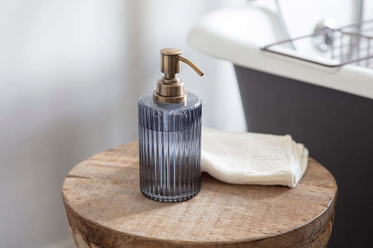 Valeska Recycled Glass Soap Dispenser-BATHROOM-Nkuku