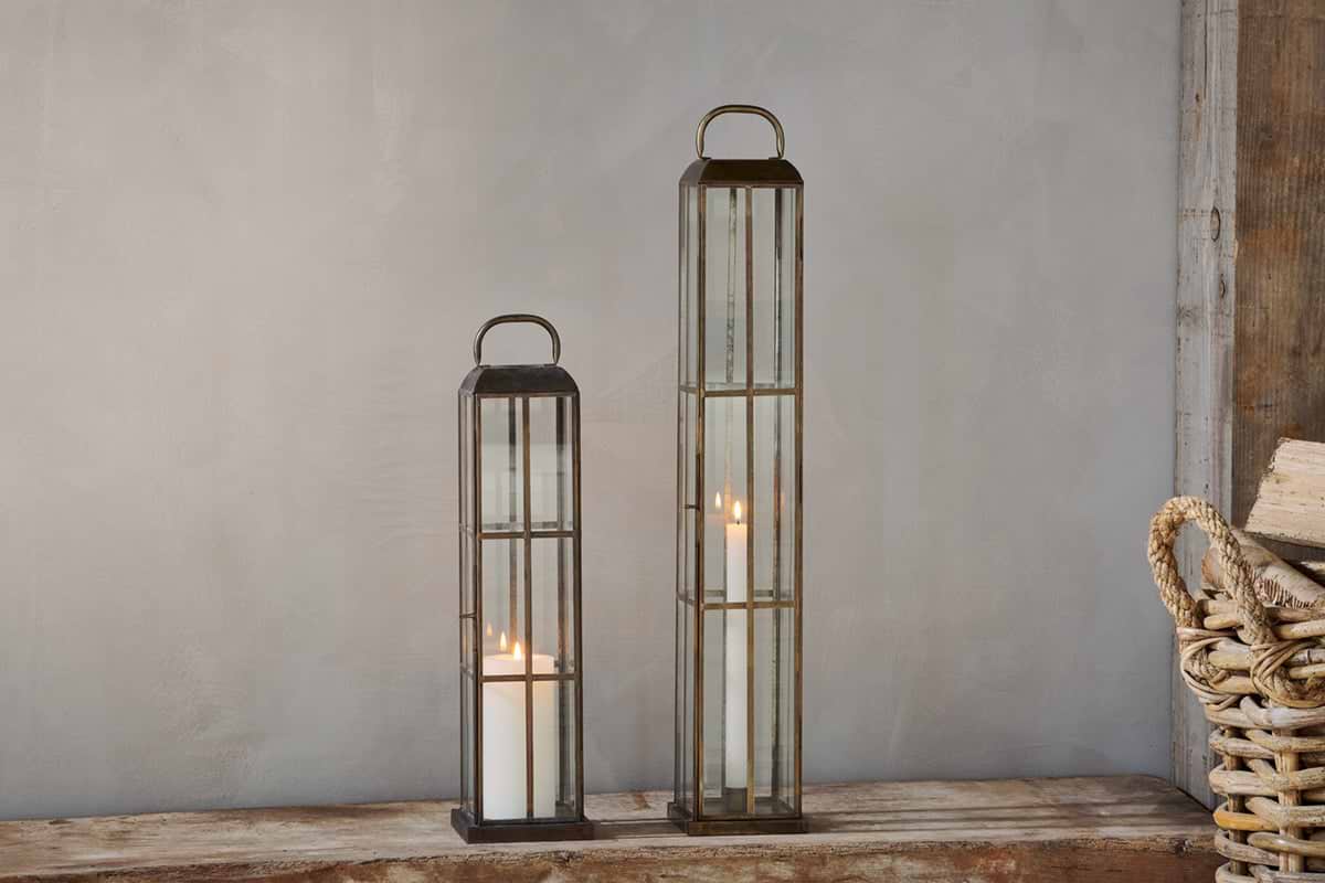 Vemula Lantern - Antique Brass-CANDLES HOLDERS & LANTERNS-Nkuku