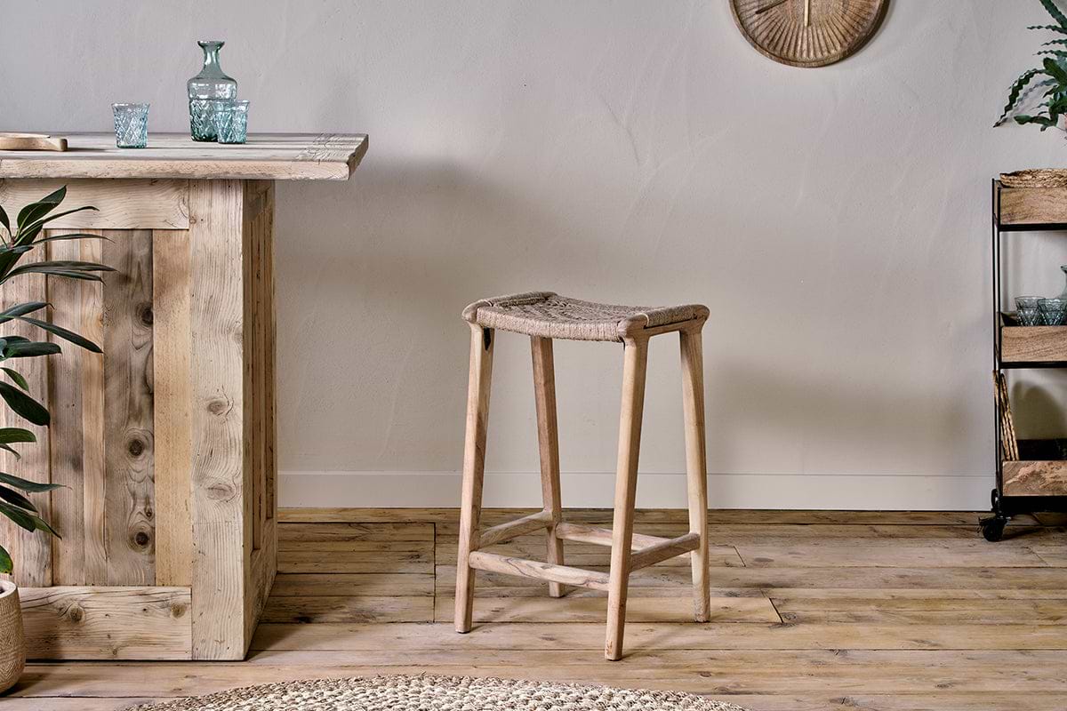 Vinay Woven Counter Stool - Natural-SEATING-Nkuku