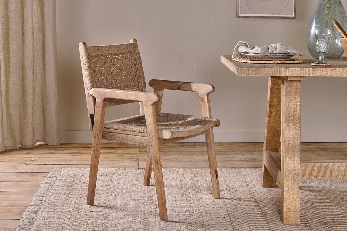 Vinay Woven Dining Chair - Natural-SEATING-Nkuku