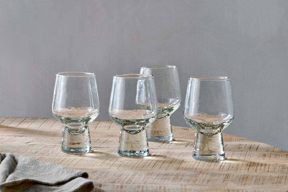 Visla Glass - Light Smoke (Set of 4)-GLASSWARE-Nkuku