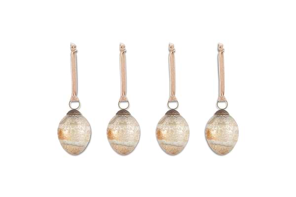 Viti Baubles - Gold (Set of 4)-CHRISTMAS DECORATIONS-Nkuku