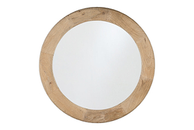 Vivan Grooved Wood Mirror - Natural