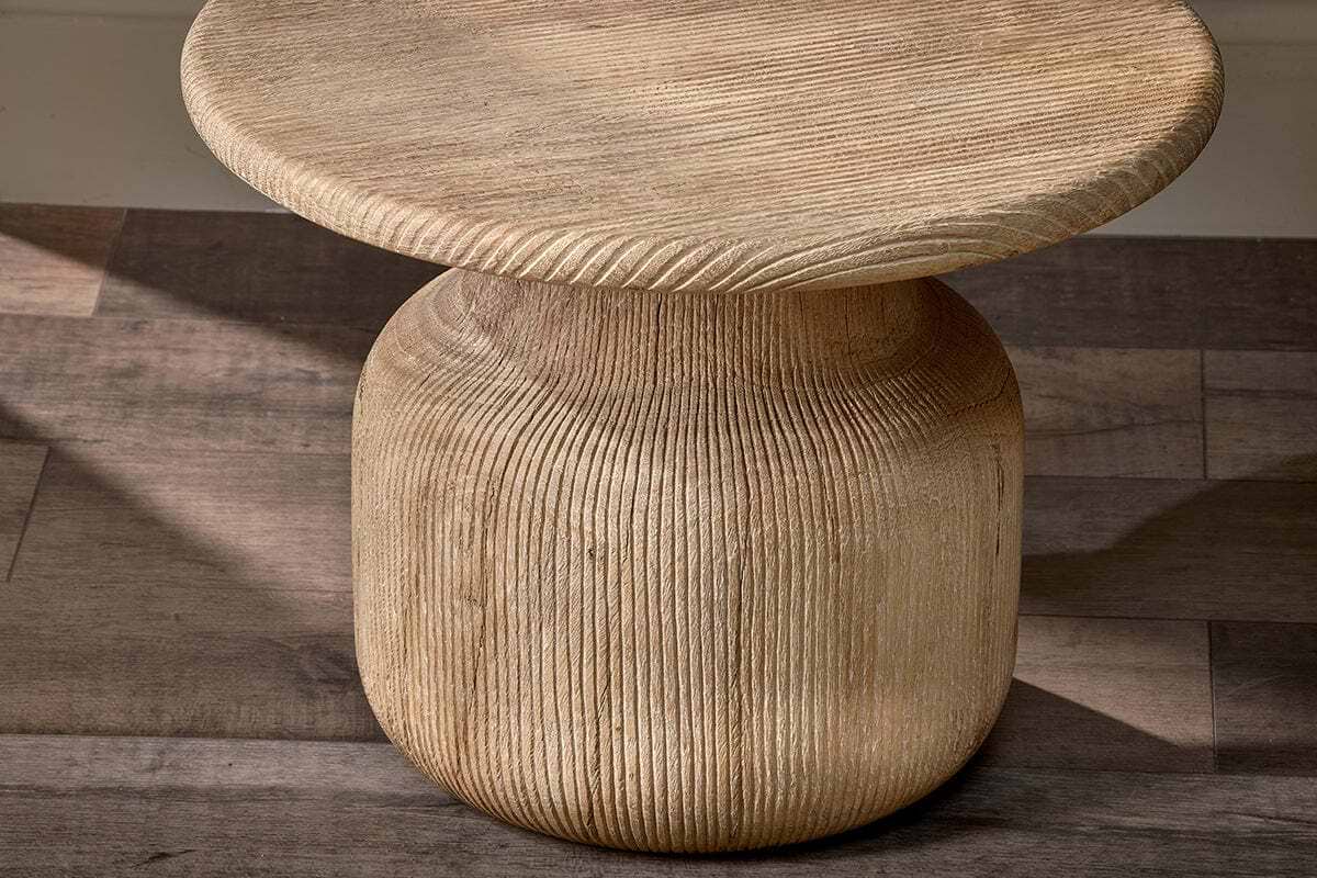 Grooved Table Vivan Grooved Wood Side Table – Nkuku