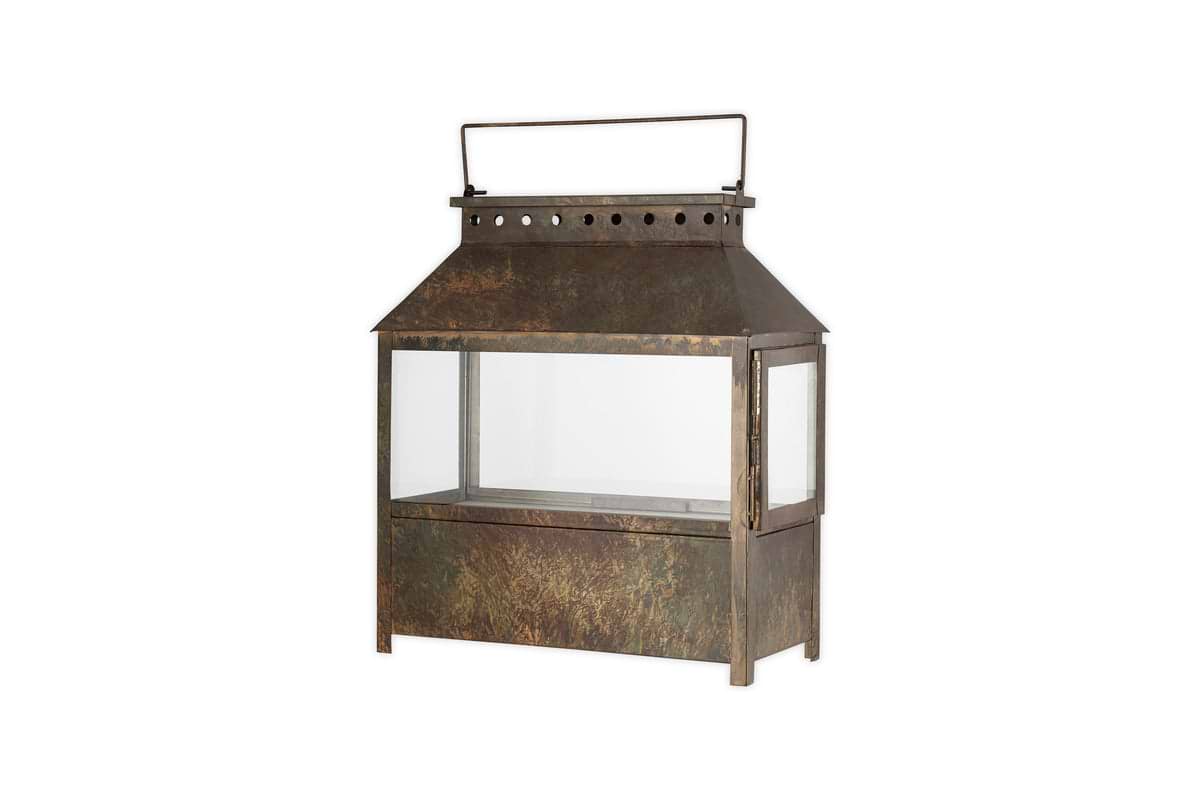 Akoko Wide Lantern - Brown Patina