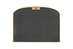 The Almora Wall Mirror by nkuku is an extra small, arch-topped mirror with an antique brass frame and a hanging hook at the top center, reminiscent of a classic arched design.