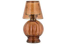Adesola Glass Tealight Holder Lamp - Amber