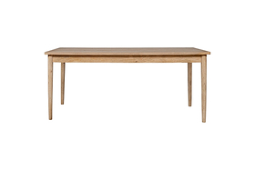 The nkuku Anbu Mango Dining Table - Natural features a minimalist rectangular design with four straight legs, crafted from mango wood and shown against a plain white background.