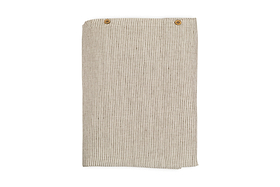 The nkuku Borba Hemp & Cotton Duvet Cover in Espresso features a folded design with natural button details, shown on a white background—perfect for breathable, eco-friendly bedding.