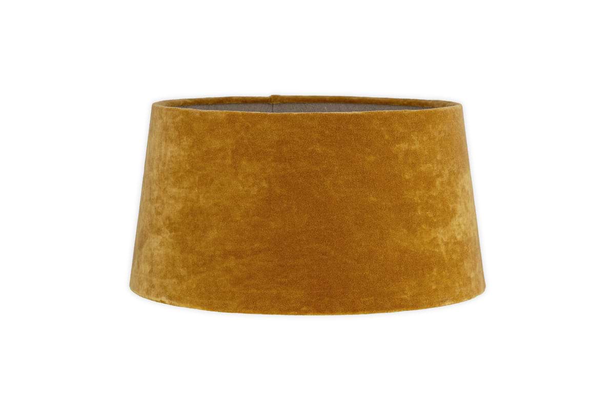 Batakha Velvet & Linen Lampshade - Dark Ochre-SHADES-Nkuku