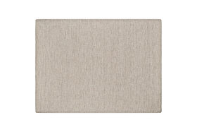 A square beige fabric napkin with fine vertical stripes, echoing the subtle elegance of nkuku’s Borba Hemp & Cotton Housewife Pillowcases in Espresso, is neatly laid flat on a white background.