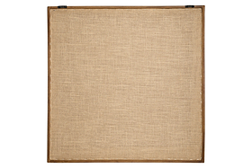 The Birala Hand Stitched Wall Art - Natural by nkuku features a sustainable mango wood frame and two black metal hangers, with a clean cork surface ready for displaying notes, papers, or handmade art.