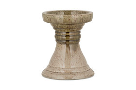Cabra Reactive Glaze Candle Holder - Olive & Natural