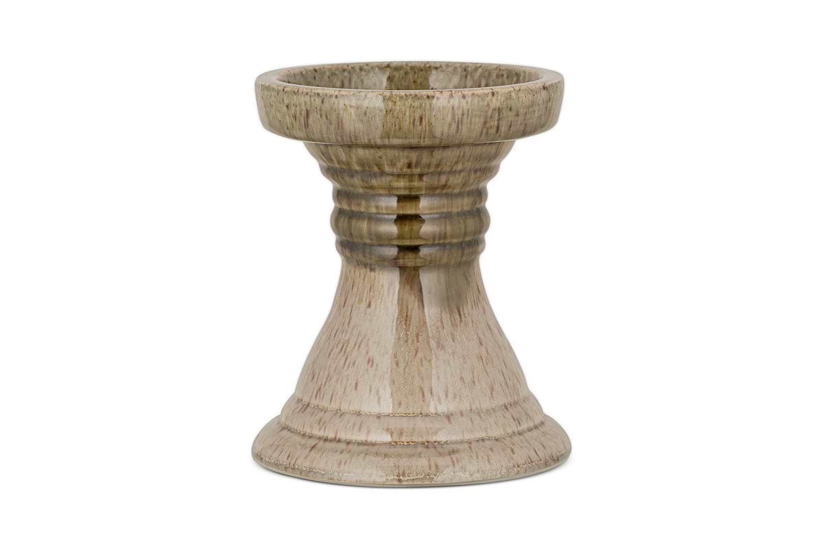 Cabra Reactive Glaze Candle Holder - Olive & Natural