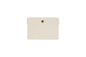 The Cela Hemp & Cotton Housewife Pillowcases by nkuku in natural feature breathable fabric and a minimalist design, shown on a white background.