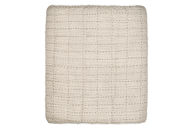 The nkuku Dipti Cotton & Linen Block Print Bed Quilt in Charcoal features a minimalist grid pattern, blending soft, textured cotton and linen. Perfect as a King size quilt for a modern bedroom.