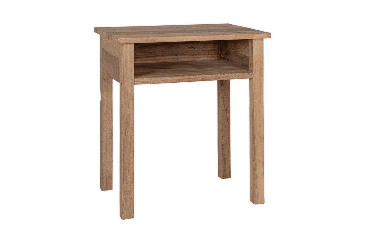 Iya Reclaimed Wood Bedside Table - Natural-BEDROOM FURNITURE-Nkuku