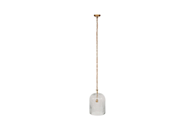 Lumina Fluted Recycled Glass Pendant - Clear-LIGHTS-Nkuku