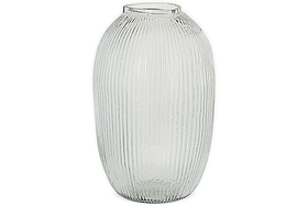 Linsy Ribbed Glass Vase - Clear