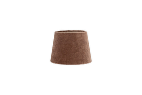 The Mendai Velvet & Linen Lampshade - Mocha by nkuku features a cone shape and soft, textured velvet and linen fabric in brown, shown against a white background.