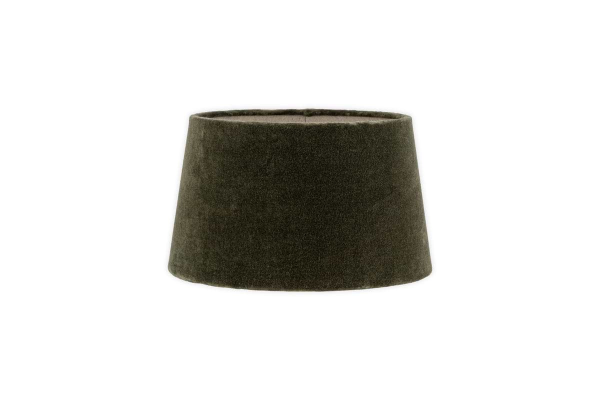 Mendai Velvet & Linen Lampshade - Moss Green