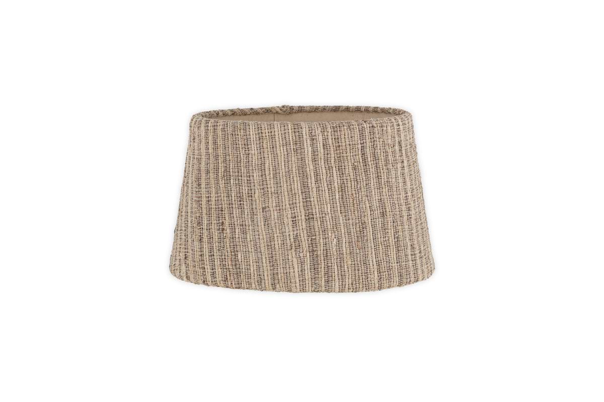 The nkuku Nadee Banana Leaf Lampshade – Natural is a sustainable, cone-shaped lampshade crafted from woven banana leaves, shown against a white background.