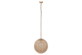 Nilaveli Woven Jute Sphere Pendant - Natural