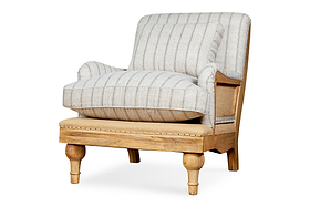 Abe Deconstructed Linen Armchair - Stripe - Natural