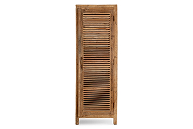 Ibo Reclaimed Wood Slatted Tall Cabinet  - Natural - Tall