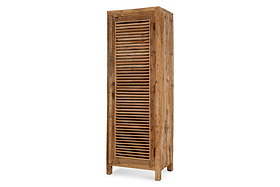 Ibo Reclaimed Wood Slatted Tall Cabinet  - Natural - Tall