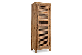 Ibo Reclaimed Wood Slatted Tall Cabinet  - Natural - Tall
