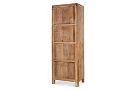 Ibo Reclaimed Wood Slatted Tall Cabinet  - Natural - Tall