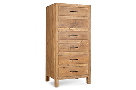 Iya Reclaimed Wood Tall Boy Chest of Drawers - Natural