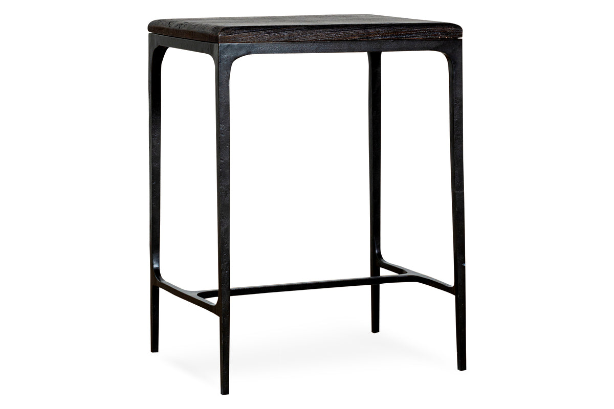 Sita Reclaimed Wood & Iron Side Table - Chocolate Brown