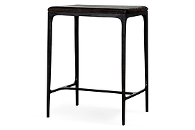 Sita Reclaimed Wood & Iron Side Table - Chocolate Brown