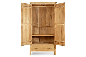 Vivan Grooved Wardrobe - Natural