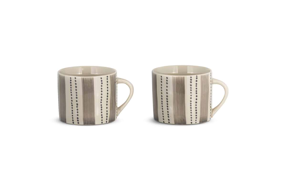 Patthar Mug - Cream & Grey - Small (Set of 2)-TABLEWARE-Nkuku