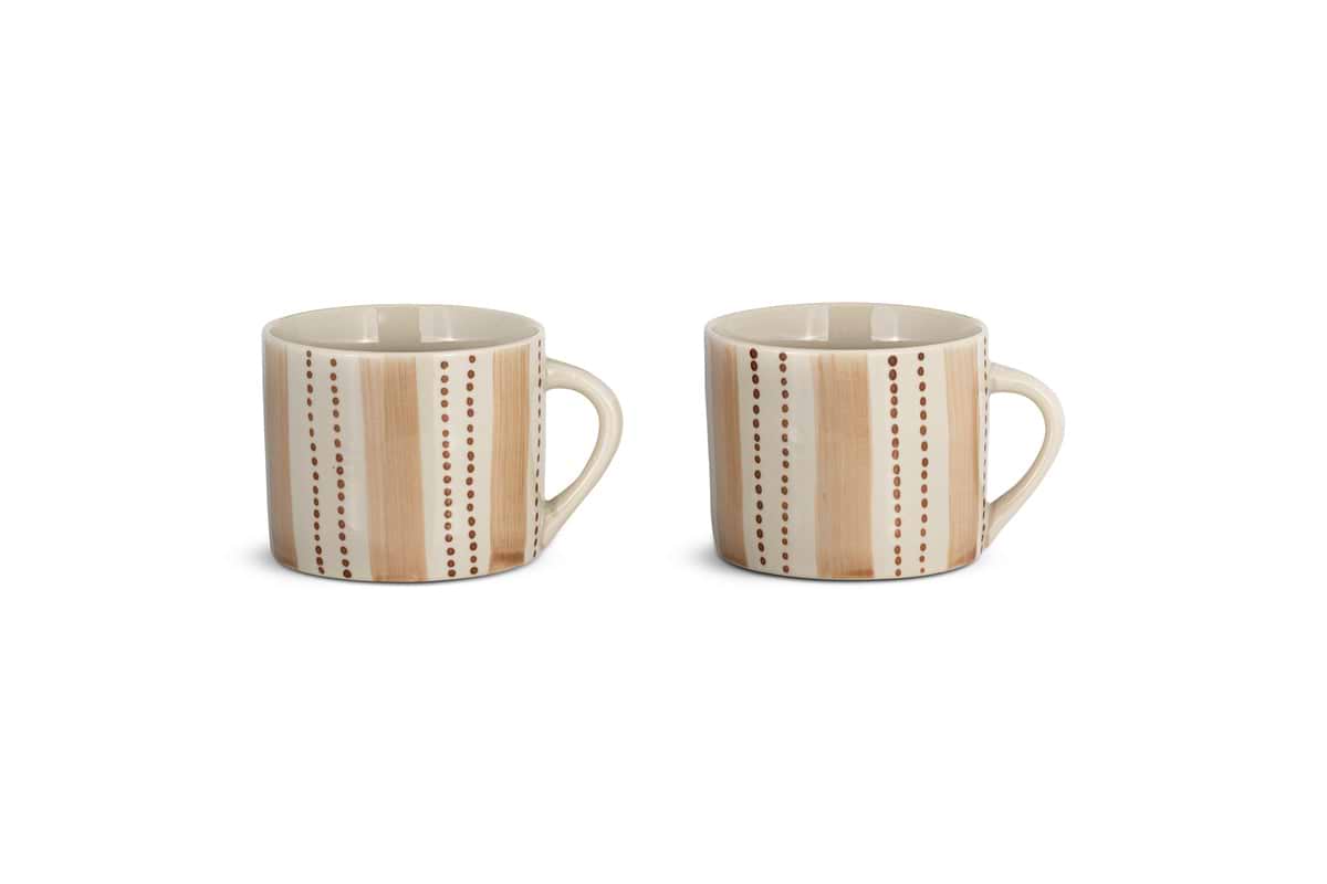 Patthar Mug - Cream & Clay - Small (Set of 2)-TABLEWARE-Nkuku