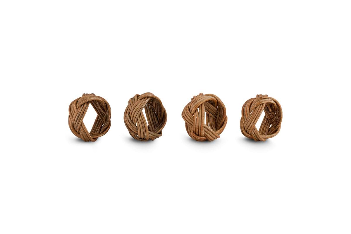 Bersama Rattan Napkin Rings - Natural - (Set of 4)-KITCHEN & DINING ACCESSORIES-Nkuku