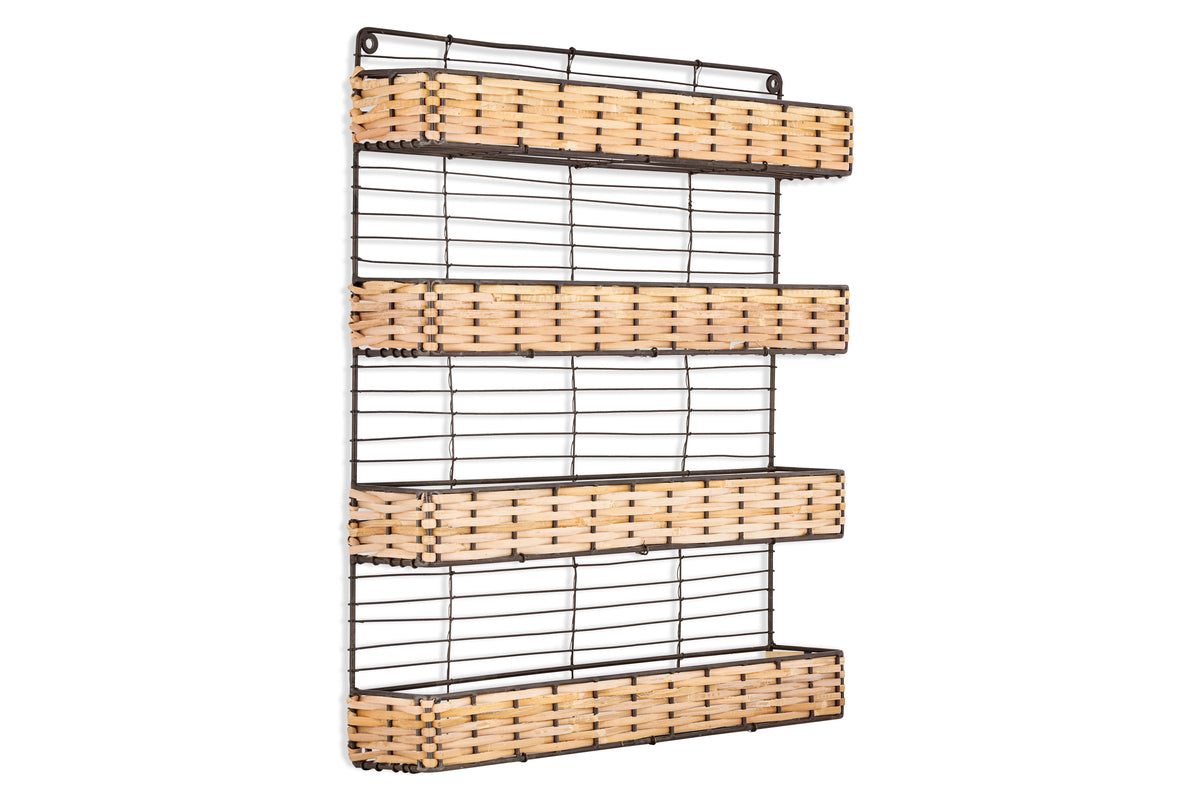 Montali Iron & Rattan Spice Rack - Natural