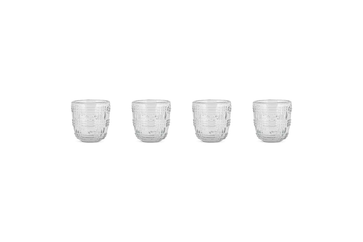 Kaanch Tumbler - Clear - (Set of 4)-GLASSWARE-Nkuku