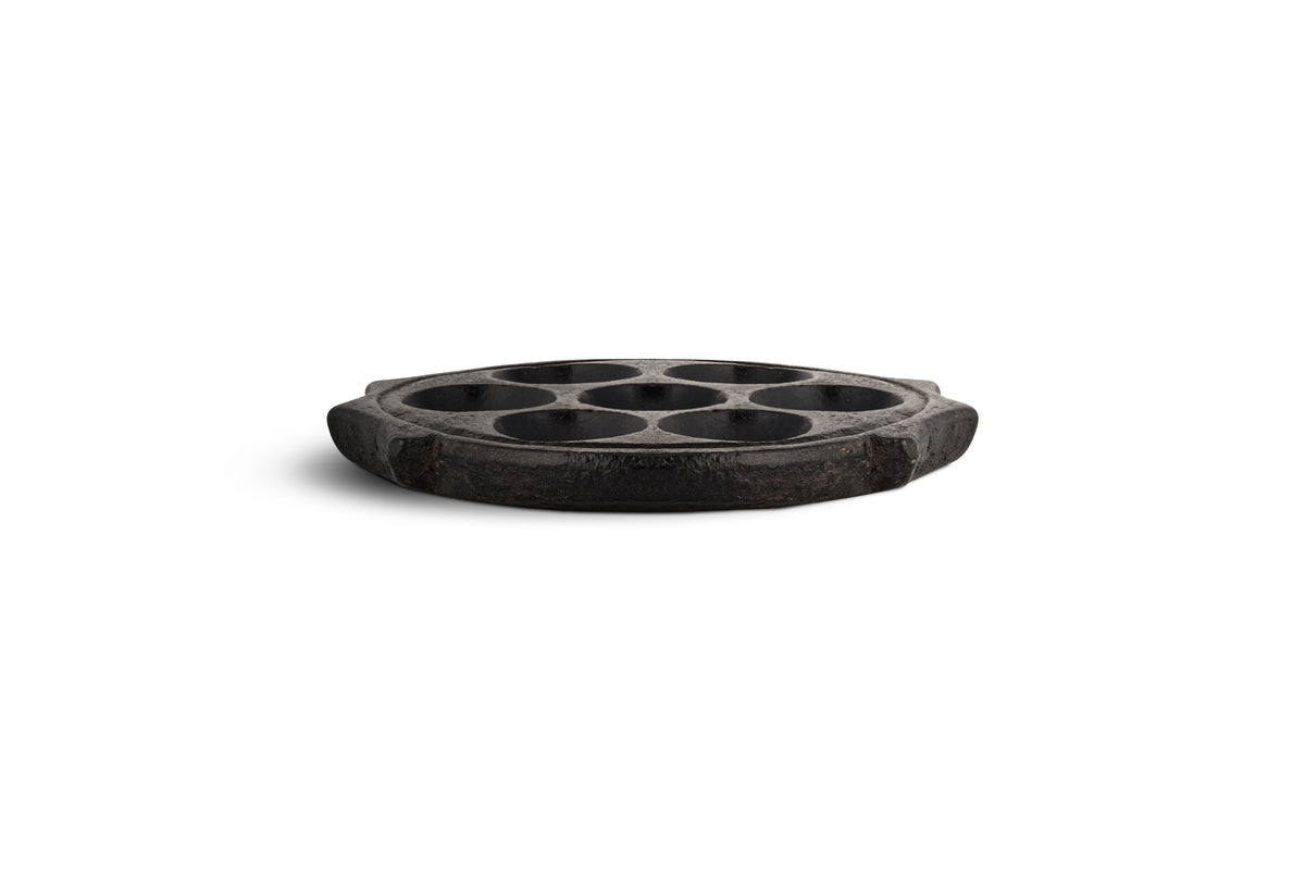 Maji Stone Multi Tealight Holder - Antique Black-CANDLES HOLDERS & LANTERNS-Nkuku
