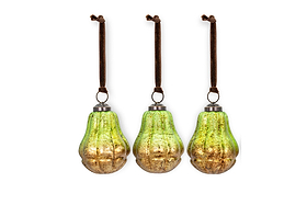 Jasaan Baubles - Green Smoke - (Set of 3)-CHRISTMAS DECORATIONS-Nkuku