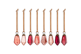 Ratnam Baubles - Mixed Merlot - (Set of 8)-CHRISTMAS DECORATIONS-Nkuku
