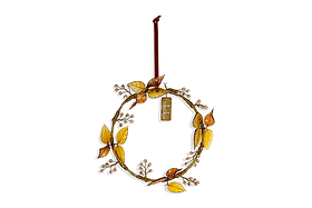 Parili Glass Wreath - Small - Ochre - Small-CHRISTMAS DECORATIONS-Nkuku