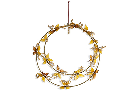 Parili Glass Wreath - Large - Ochre - Large-CHRISTMAS DECORATIONS-Nkuku