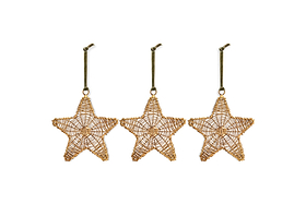 Sangala Baubles - Antique Brass - (Set of 3)-CHRISTMAS DECORATIONS-Nkuku