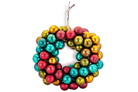 Mini Oko Bauble Wreath - Mixed Matt-CHRISTMAS DECORATIONS-Nkuku
