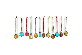 Oko Mini Star Baubles - Mixed Matt - (Set of 12)-CHRISTMAS DECORATIONS-Nkuku